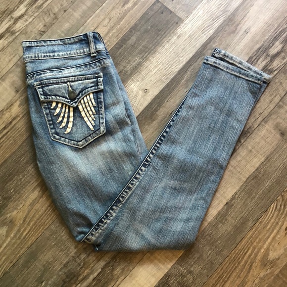 Revolution Denim - Revolution by Revolt Jeans Angel Wing pocket Sz 9